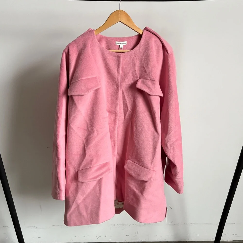 NWT Pink For Love And Lemons Collarless Blazer Jacket Sz X-Large - Picture 1 of 10